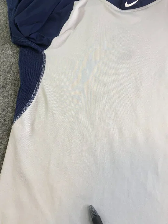 Nike Pro Shirt Mens Small White Blue Baseball MLB Compression Fitted Raglan - Picture 4 of 11